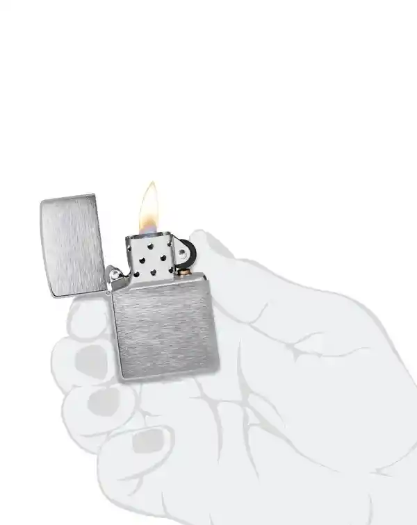 Encendedor Zippo Original Cromo Cepillado Cod200 A Prueba De Viento