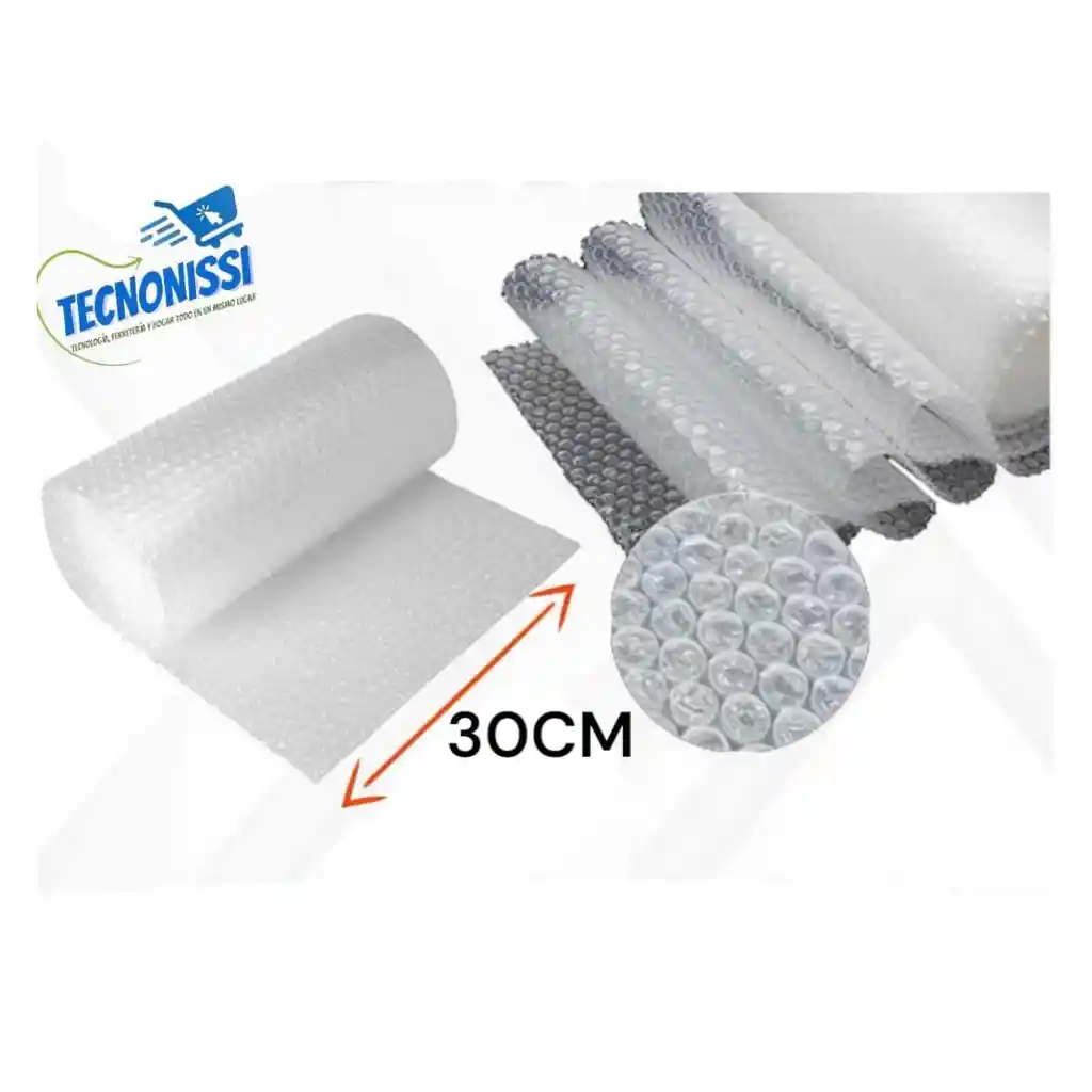 Plástico Papel Burbuja De 30cm De Ancho X 50mt De Largo