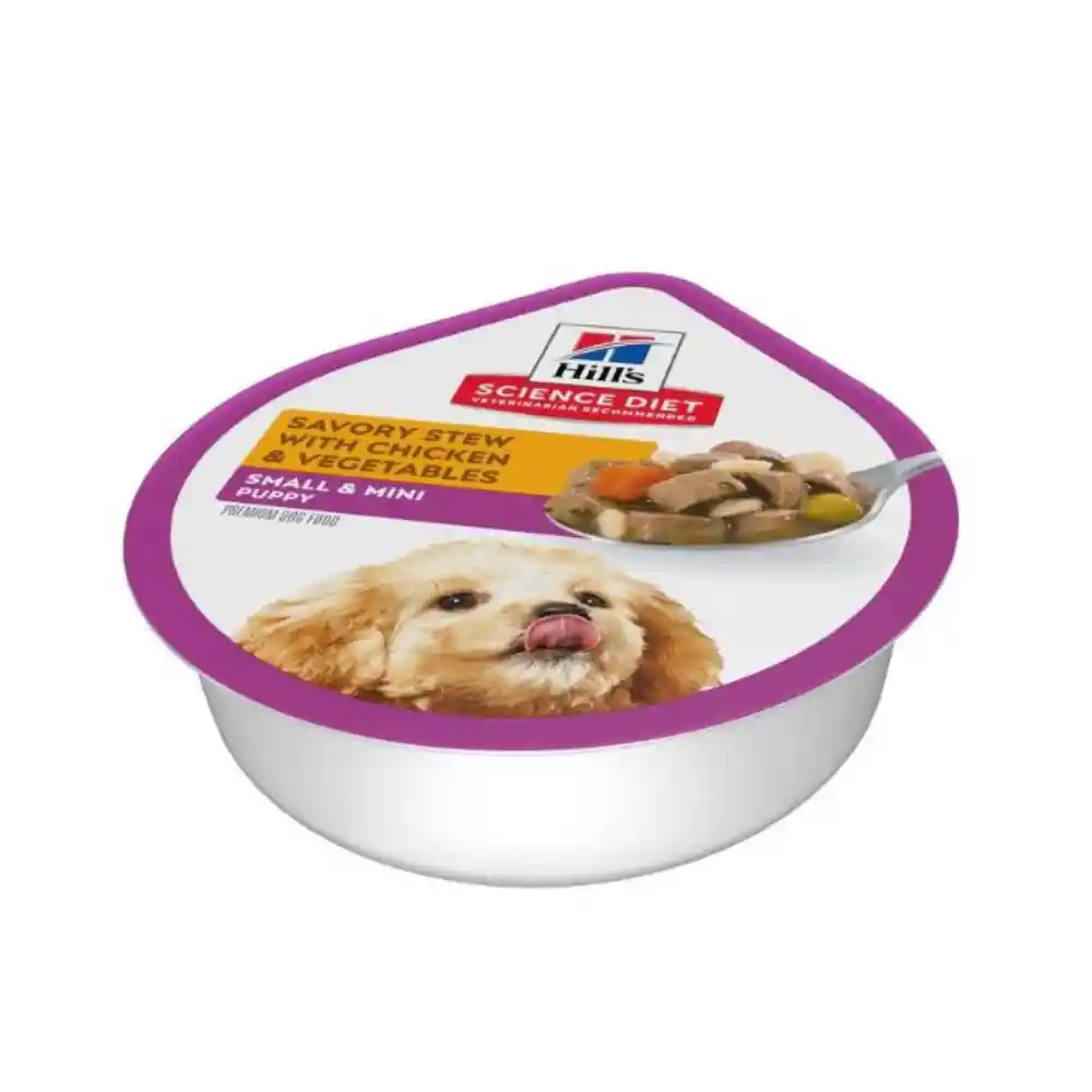 Hills Pouch Para Perro Puppy Small Paws Sabor A Pollo Y Vegetales 99gr