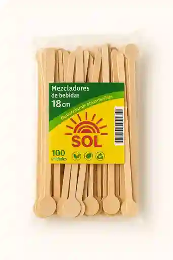 Mezclador De Madera Punta Redonda X100 Unidades