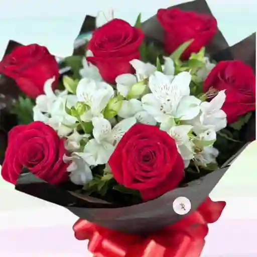 Rosas Bouquet Con Astromelias