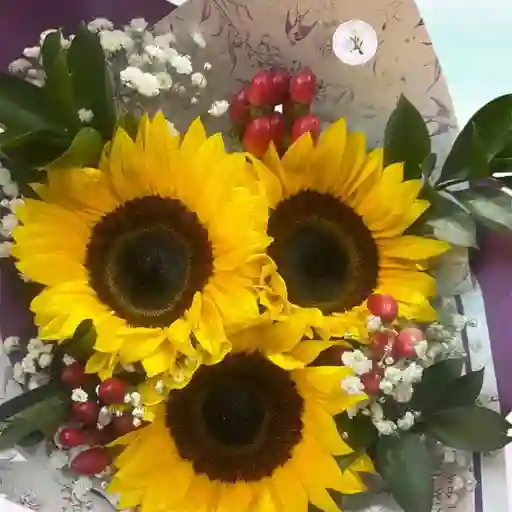 Flores Bouquet Girasol X3 Más Decoración