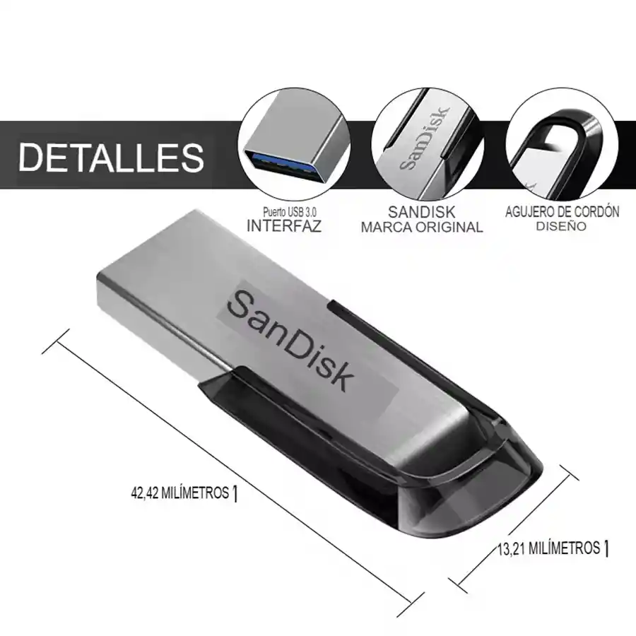 Sandisk Ultra Flair Usb 3.0 64gb-acceso Rápido Y Protección