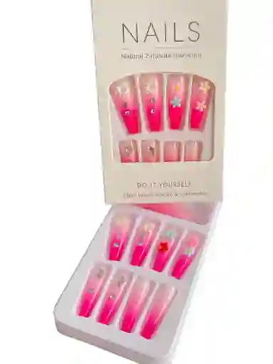 Kit Completo De Uñas Postizas Do It Yourself Nails Decorada Cristal Chic - Uñas Press On Con Adhesivo - Ref 8
