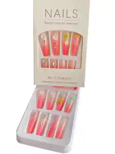 Kit Completo De Uñas Postizas Do It Yourself Nails Decorada Encanto Floral - Uñas Press On Con Adhesivo - Ref 11
