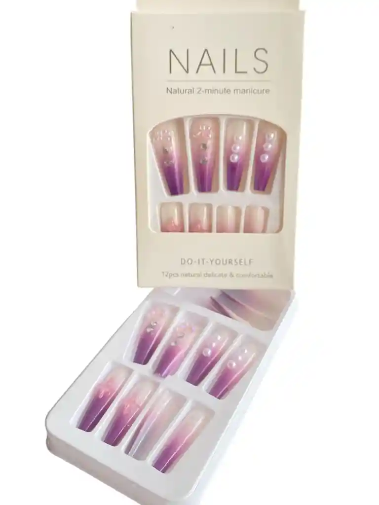 Kit Completo De Uñas Postizas Do It Yourself Nails Decorada Eufori - Uñas Press On Con Adhesivo - Ref 14