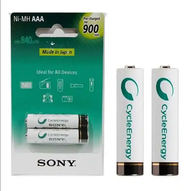 Pila Batería Recargable Aaa X2 Unidades 900mah 1.2v Ni-mh