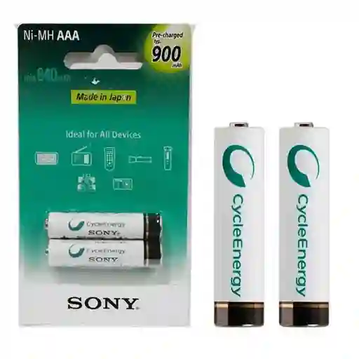 Pila Batería Recargable Aaa X2 Unidades 900mah 1.2v Ni-mh