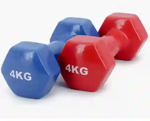 Par De Mancuernas, Set X2 Encauchetadas De 8 Libras 4 Kilos