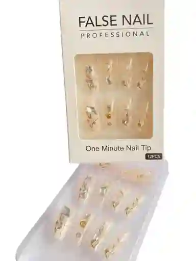 Kit Completo De Uñas Postizas Do It Yourself Nails Decorada Natural Green- Uñas Press On Con Adhesivo - Ref 15