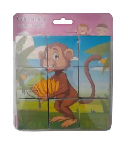 Didactico Rompecabeza Puzzle De Madera En Cubos Modelos Surtidos