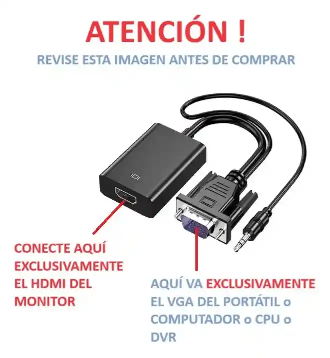 Adaptador Vga Pc Portátil A Monitor Hdmi + Audio Convertidor