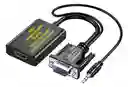 Adaptador Vga Pc Portátil A Monitor Hdmi + Audio Convertidor