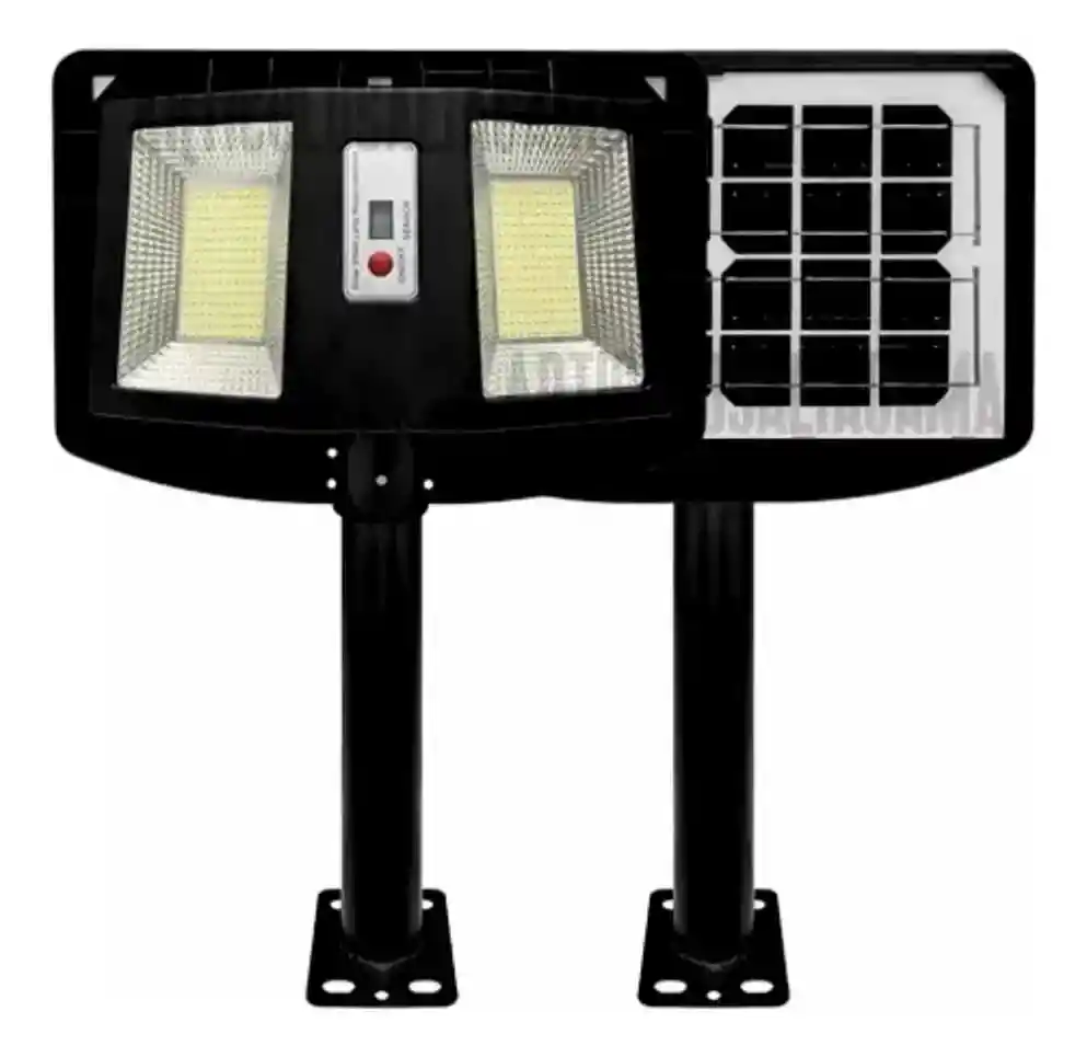 Lampara Calle Reflector Doble Panel Energía Solar 300w