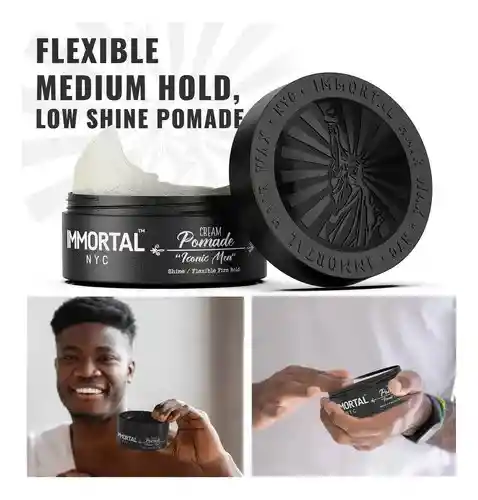 Cera Para El Cabello Efecto Brillo Medio Inmortal Nyc Cream Pomade "iconic Men" 150g