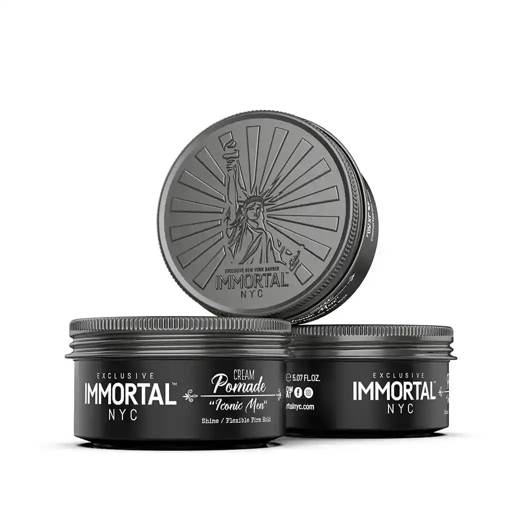 Cera Para El Cabello Efecto Brillo Medio Inmortal Nyc Cream Pomade "iconic Men" 150g