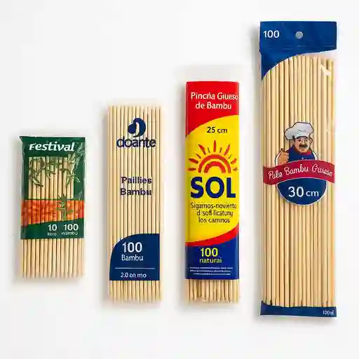 Palo Pincho Bambu De 20cm X100 Unidades
