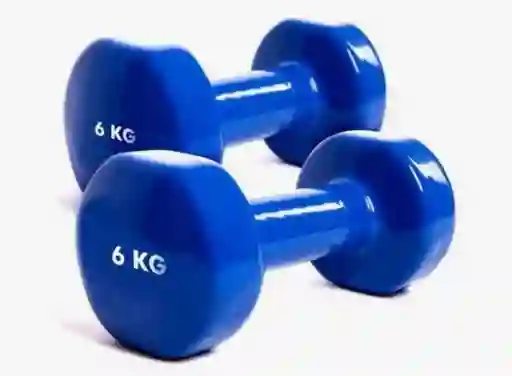 Par De Mancuernas, Set X2 Encauchetadas De 12 Libras 6 Kilos