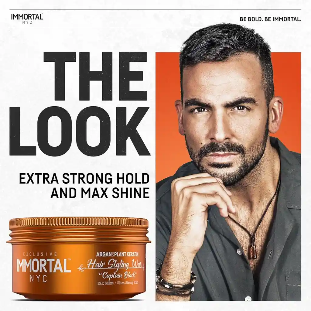 Cera Para El Cabello Efecto Brillante Inmortal Nyc Hair Stayling Wax "captain Black" 150g