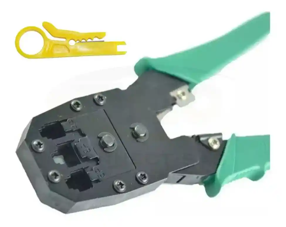 Pinza Ponchadora Red Rj45 Rj11 Rj9 Con Pela Cable