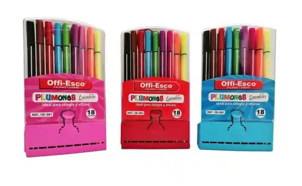 Plumones Lavable X 18unid Offi-esco