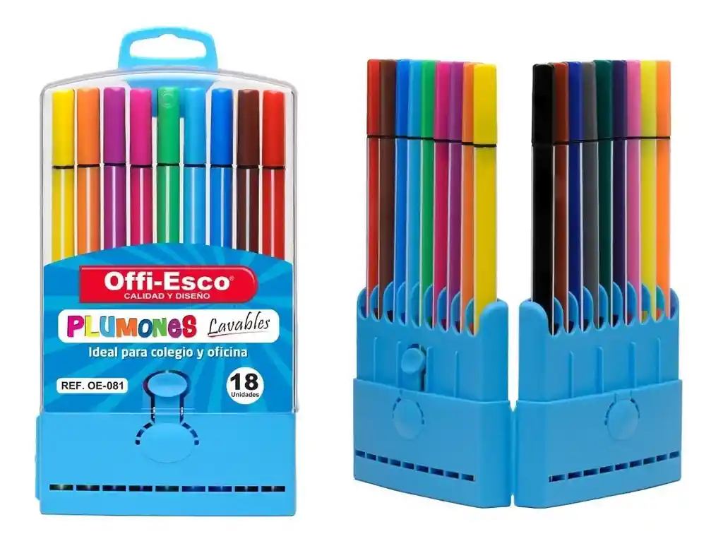 Plumones Lavable X 18unid Offi-esco