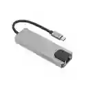 Adaptador-multiplicador De Puertos - Hub Tipo C - 5 En 1 Con Hdmi / Lan + Type C + Usb3.0*2 + Hdmi