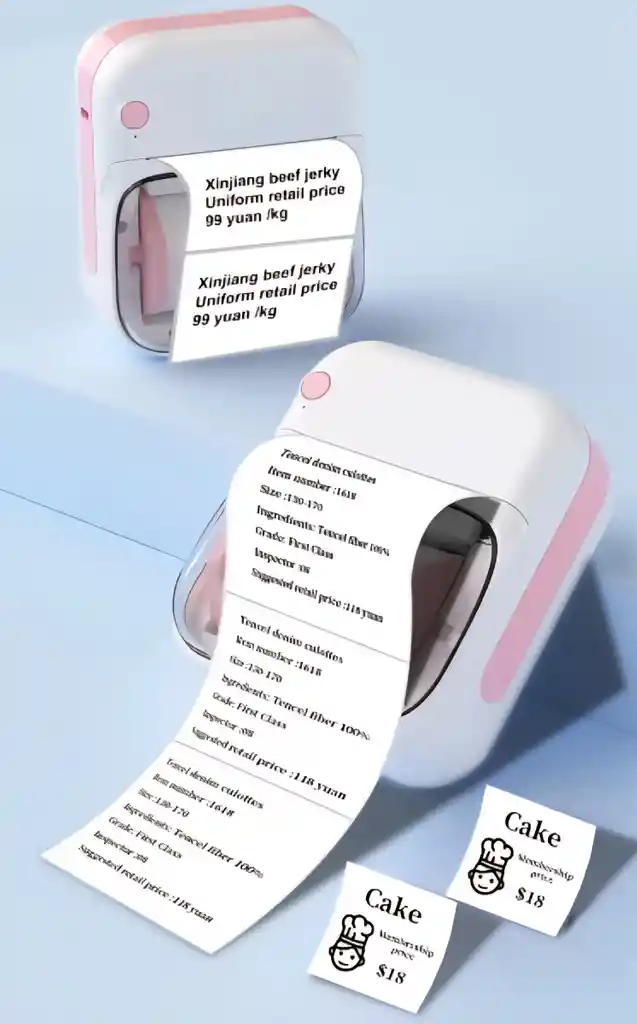 Mini Impresora Térmica Con 1 Rollo De Papel Adhesivo