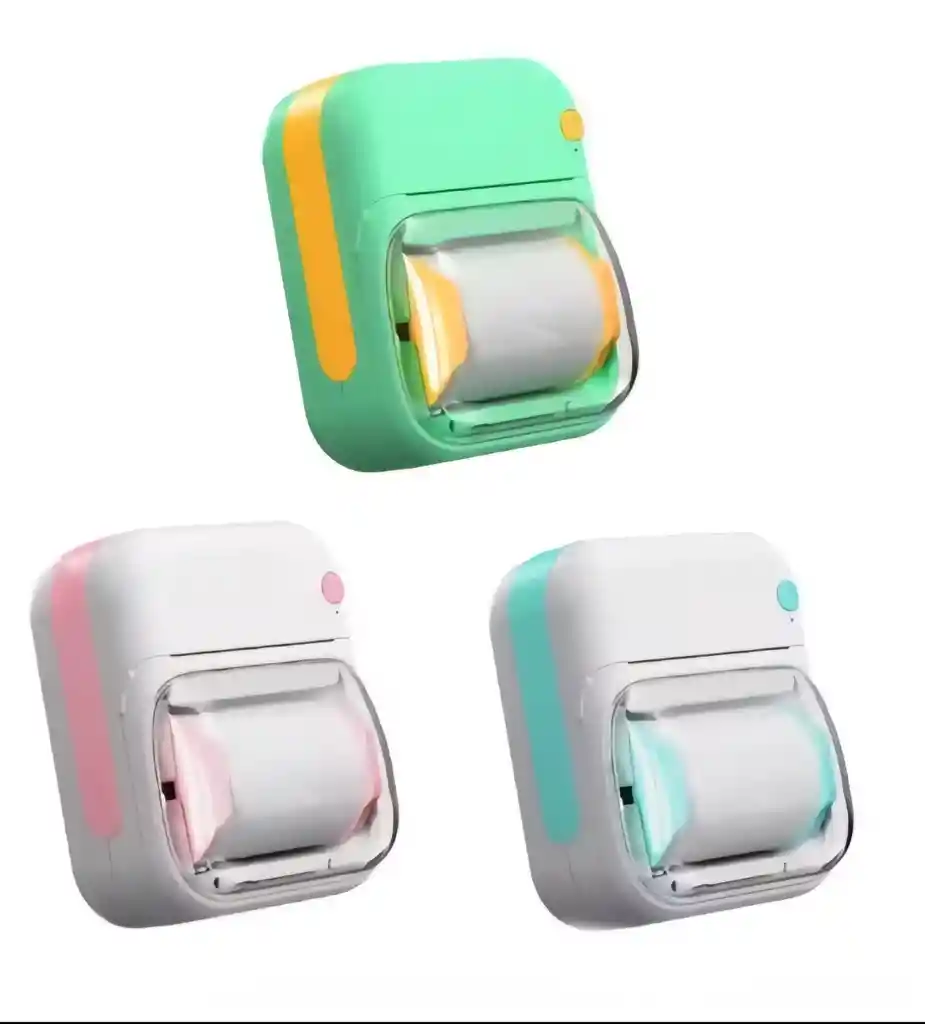 Mini Impresora Térmica Con 1 Rollo De Papel Adhesivo