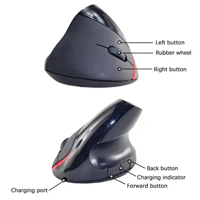 Raton Mouse Vertical Inalambrico Ergonomico Tunel Carpo