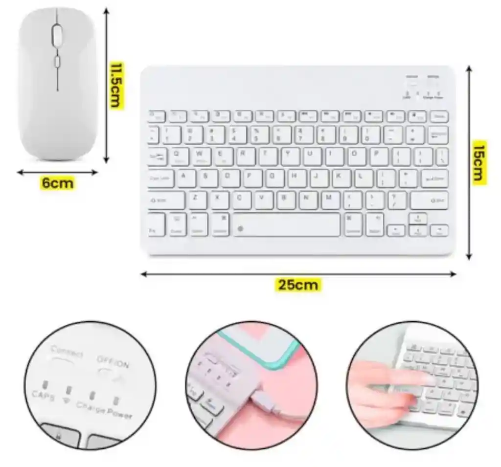 Combo Inalmábrico Recargable Bluetooth Wit
