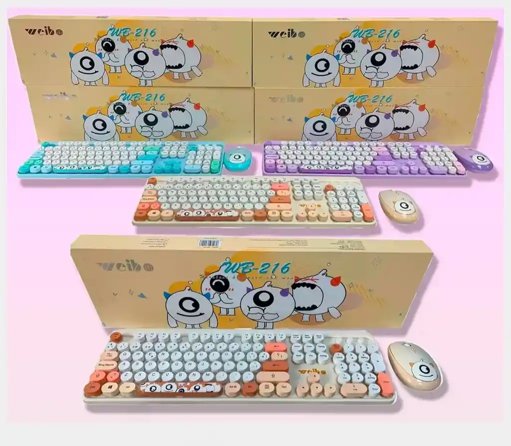 Combo Teclado + Mouse Inalámbrico Y Ergonómico Weibo Wb-216
