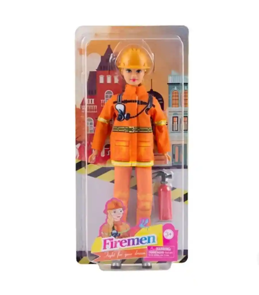 Juguete Muñeca Tipo Barbie Defa Lucy Bombera + Extintor Ref8461