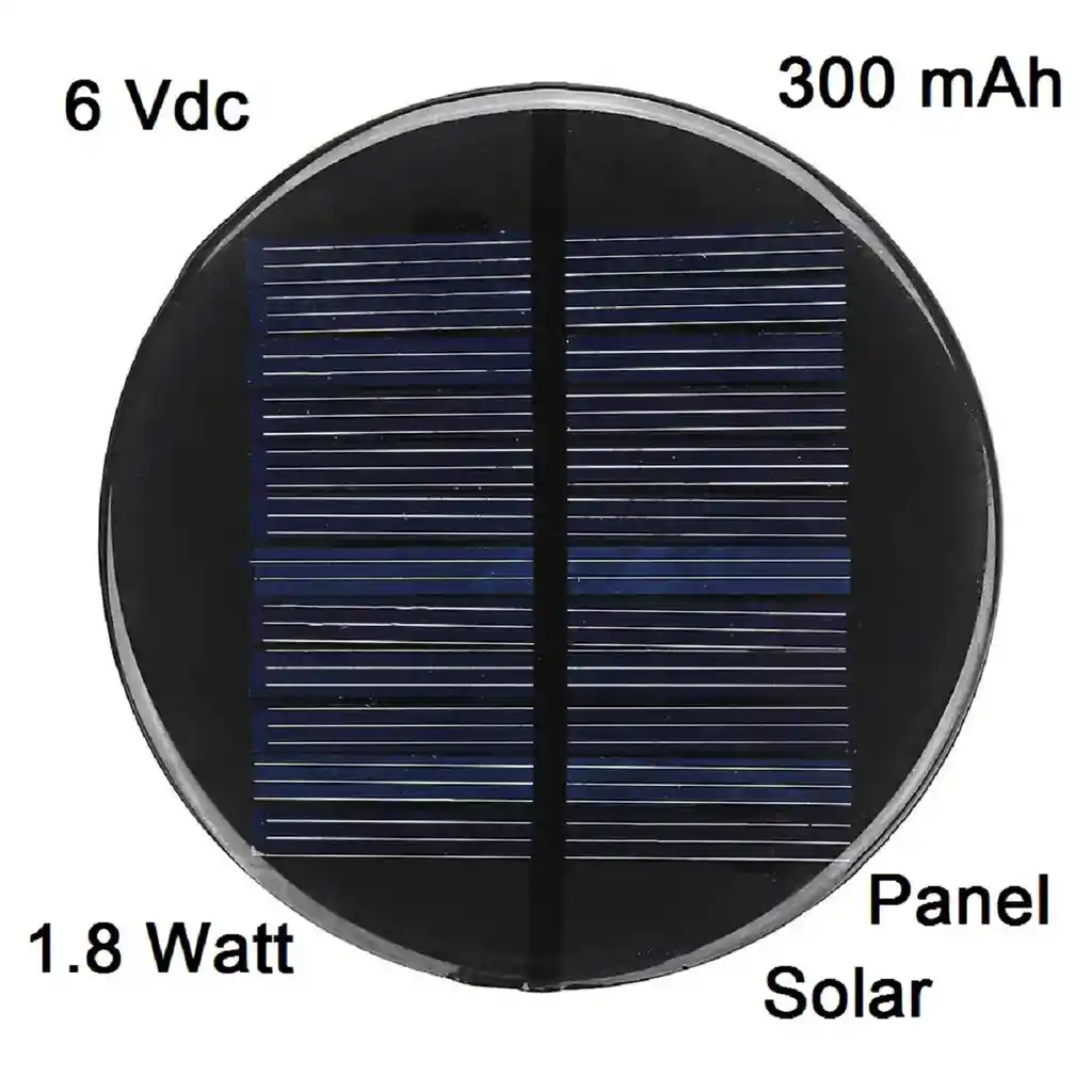 Mini Panel Solar Redondo Epoxi De Silicio Policristalino 6v