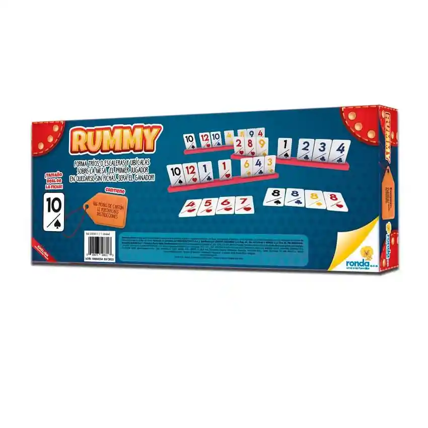 Juego De Mesa Rummy De Carton X106 Fichas Y X8 Portafichas