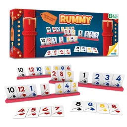 Juego De Mesa Rummy De Carton X106 Fichas Y X8 Portafichas