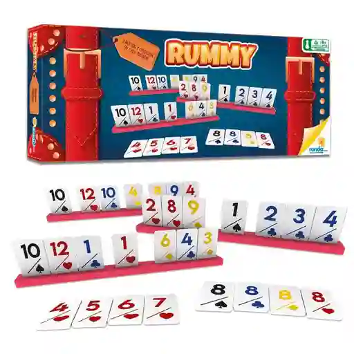 Juego De Mesa Rummy De Carton X106 Fichas Y X8 Portafichas