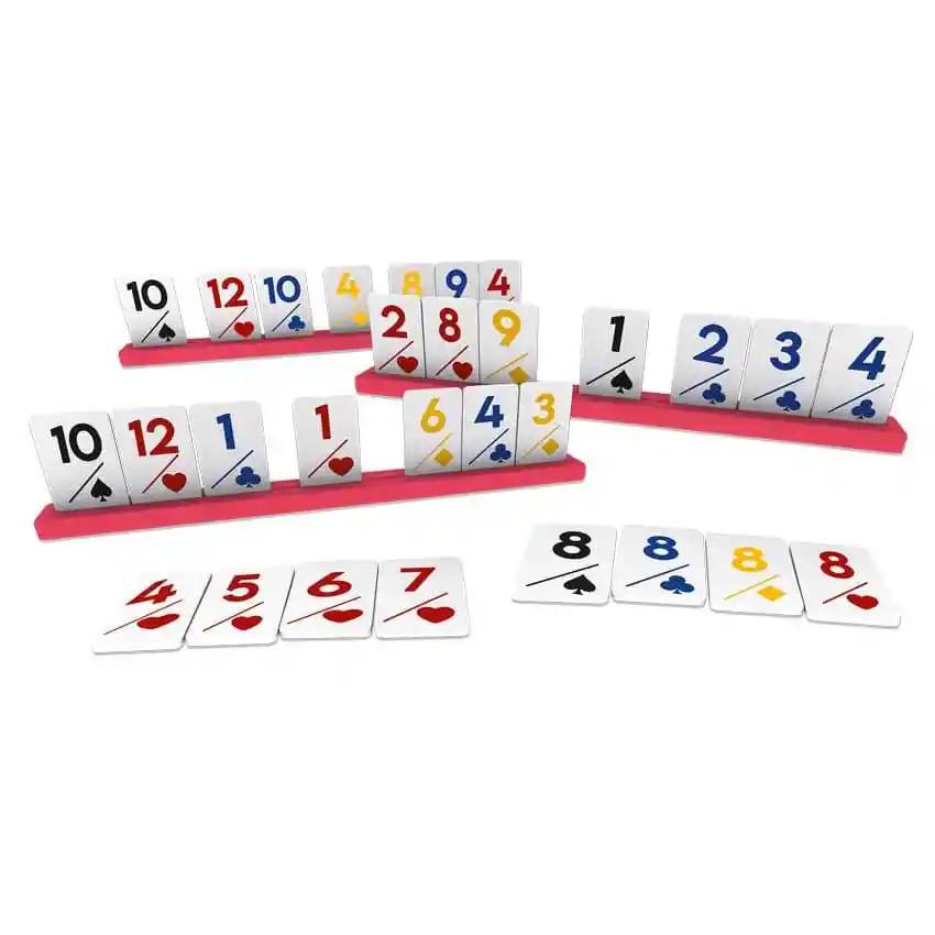 Juego De Mesa Rummy De Carton X106 Fichas Y X8 Portafichas