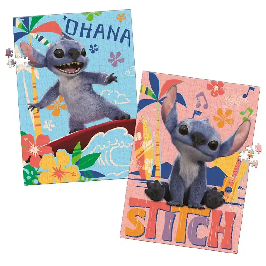 Rompecabezas Juego De Mesa Stich 2 Unidades X500 Piezas Ronda