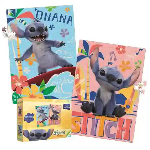 Rompecabezas Juego De Mesa Stich 2 Unidades X500 Piezas Ronda