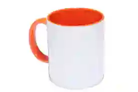 Mug Vaso Color Interno Para Sublimacion Naranja