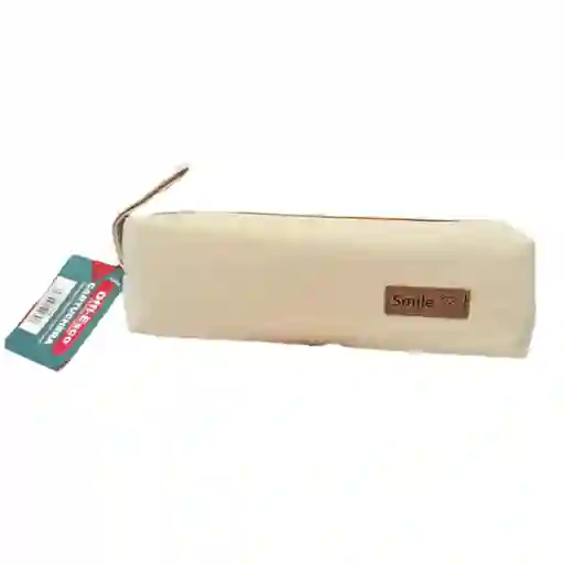 Cartuchera En Lona Beige Claro Offiesco Smile Oe-2228