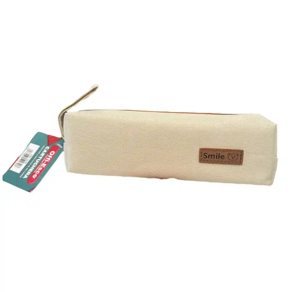 Cartuchera En Lona Beige Claro Offiesco Smile Oe-2228