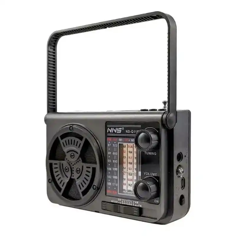 Radio Portátil Recargable Solar Ns-q11bt - 8 Bandas, Bluetooth, Usb Y Linterna Led