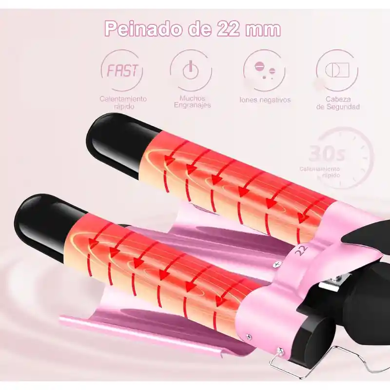 Rizador Triple De Cabello Ondas De Sirena En Minutos