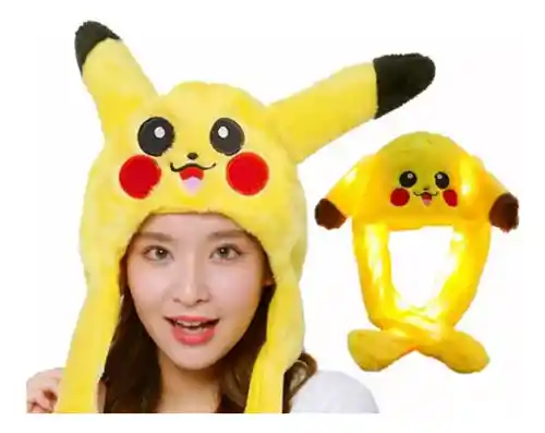Gorro Peluche Luces+movimiento Orejas