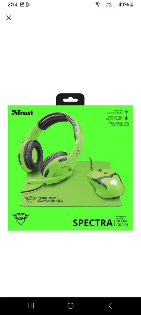 Combo 3 En 1 Gamer Trust Gxt790 Sg Spectra Neon Verde