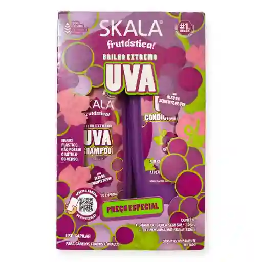 Kit Frutástica Shampoo Y Acondicionador Uva Skala X 325ml