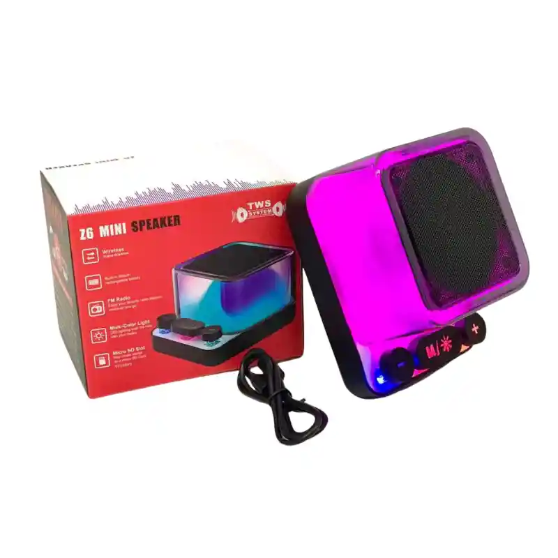 Parlante Mini Z6 Altavoz Multifuncional Con Bluetooth Y Luces Led Rgb