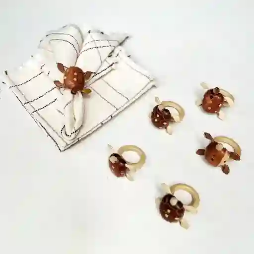 Kit Regalo Hogar: Set De Servilleteros Y Servilletas Artesanales X6